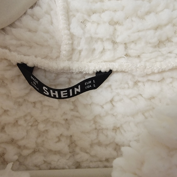 Shein White Sherpa Pullover Hoodie - Picture 5 of 6